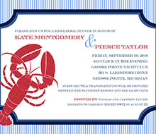 Nautical Seersucker Sailing Lobster Printable Invitation